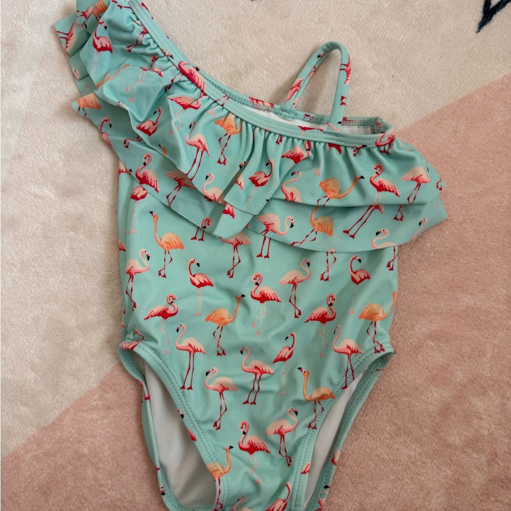 Janie and Jack Flamingo Ruffle One Piece